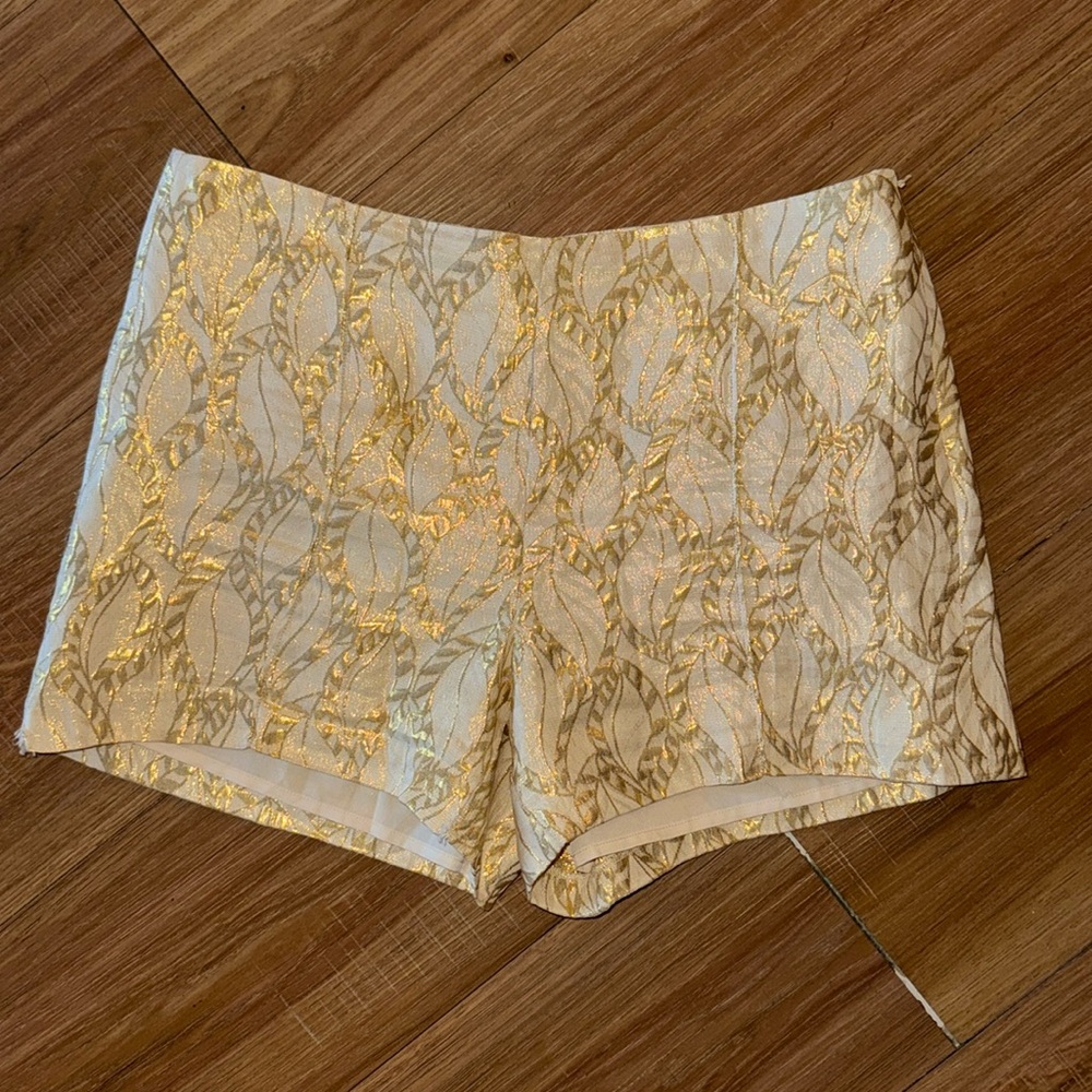 gold lilly Pulitzer shorts
